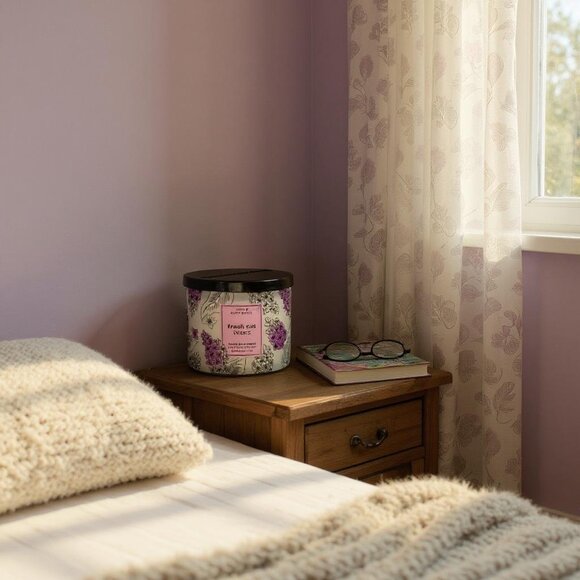 Bath & body work Fresh Cut Lilacs Large 3-Wick Candle New - Picture 3 of 4